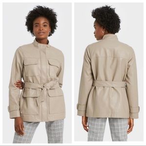 A New Day Anorak Faux Leather Frontier Brown Jacket